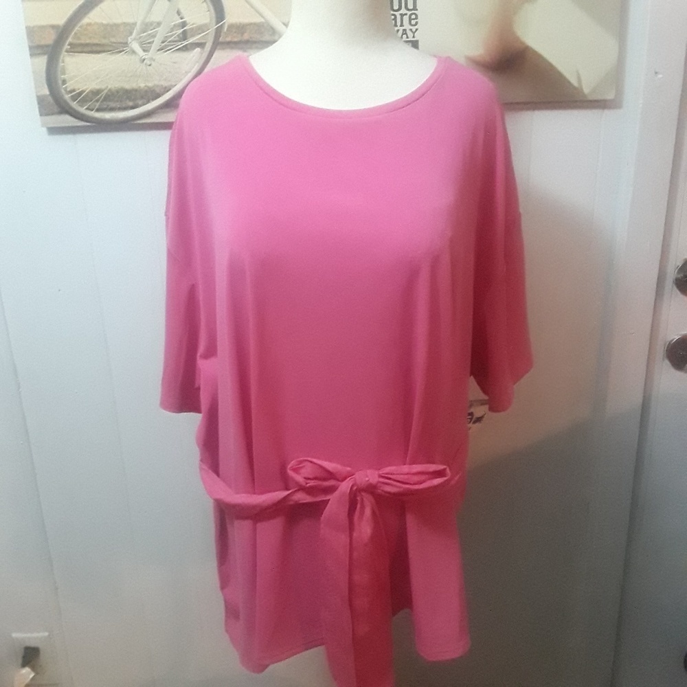 AVA-VIV pink short sleeve top sz 2X